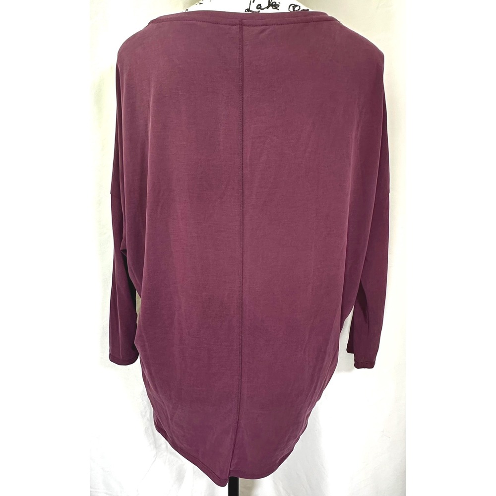 Ophelia Roe Relaxed 3/4 Sleeve Dolman Design Top Women's S Plum Drapey Style - Picture 5 of 8